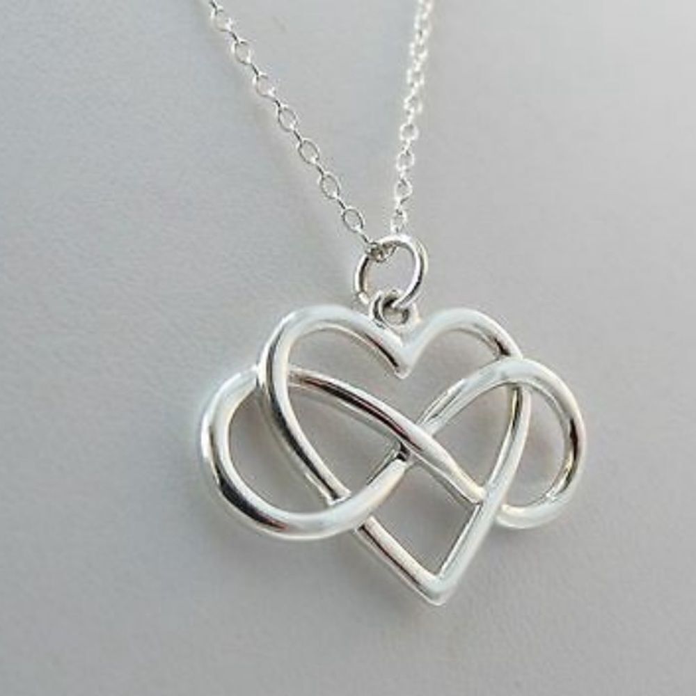 Necklace NWT Infinity plus heart zinc allow